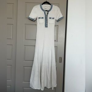 NWOT Sandro denim detail dress! Never worn. Perfect condition.